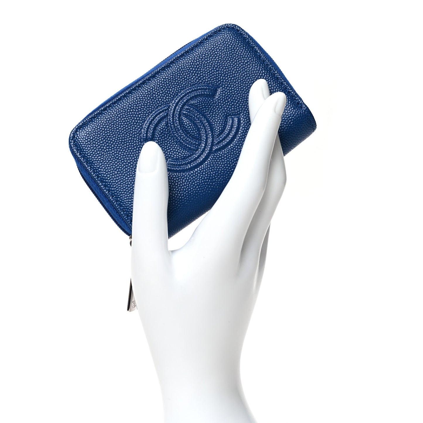Caviar Timeless CC Zip Around Coin Purse Blue