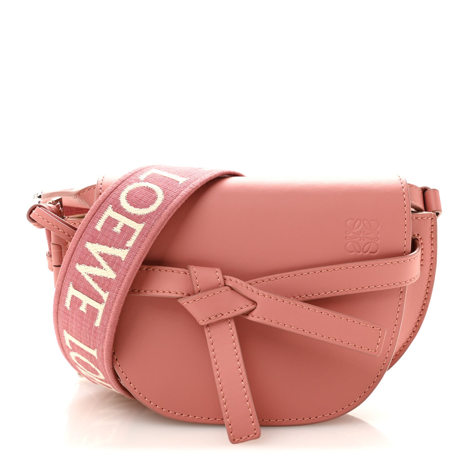 Loewe Calfskin Jacquard Mini Gate Dual Bag Peach Bloom 1 of 11