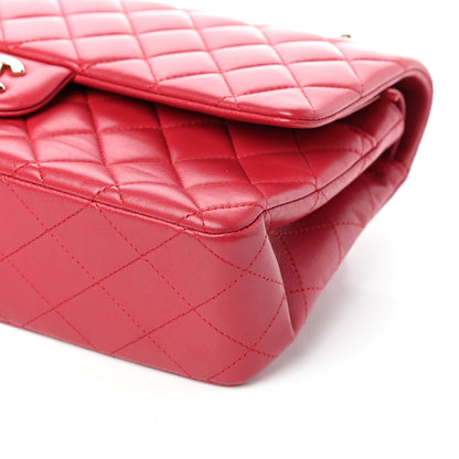 Chanel Lambskin Quilted Medium Double Flap Dark Pink 10 of 10