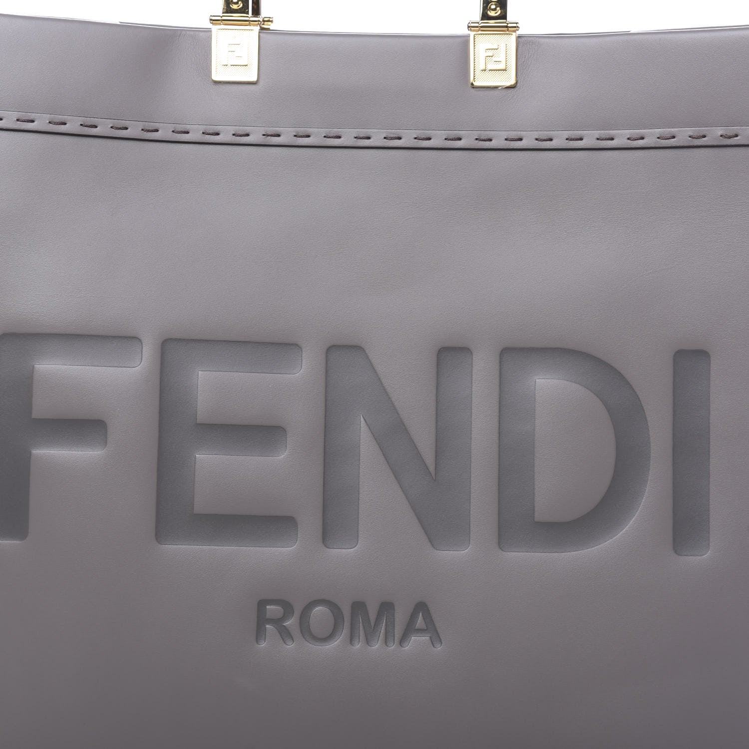 Fendi Vitello King Plexiglass Logo Embossed Large Fendi Sunshine Shopper Tote Moon 8 of 10