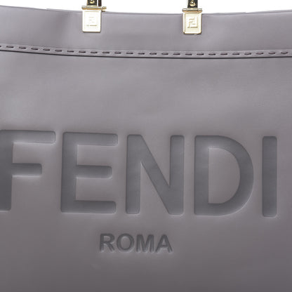 Fendi Vitello King Plexiglass Logo Embossed Large Fendi Sunshine Shopper Tote Moon 8 of 10