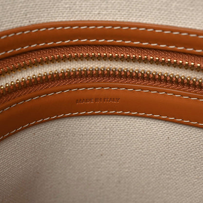 Celine Canvas Calfskin Horizontal Cabas Natural Tan 6 of 14