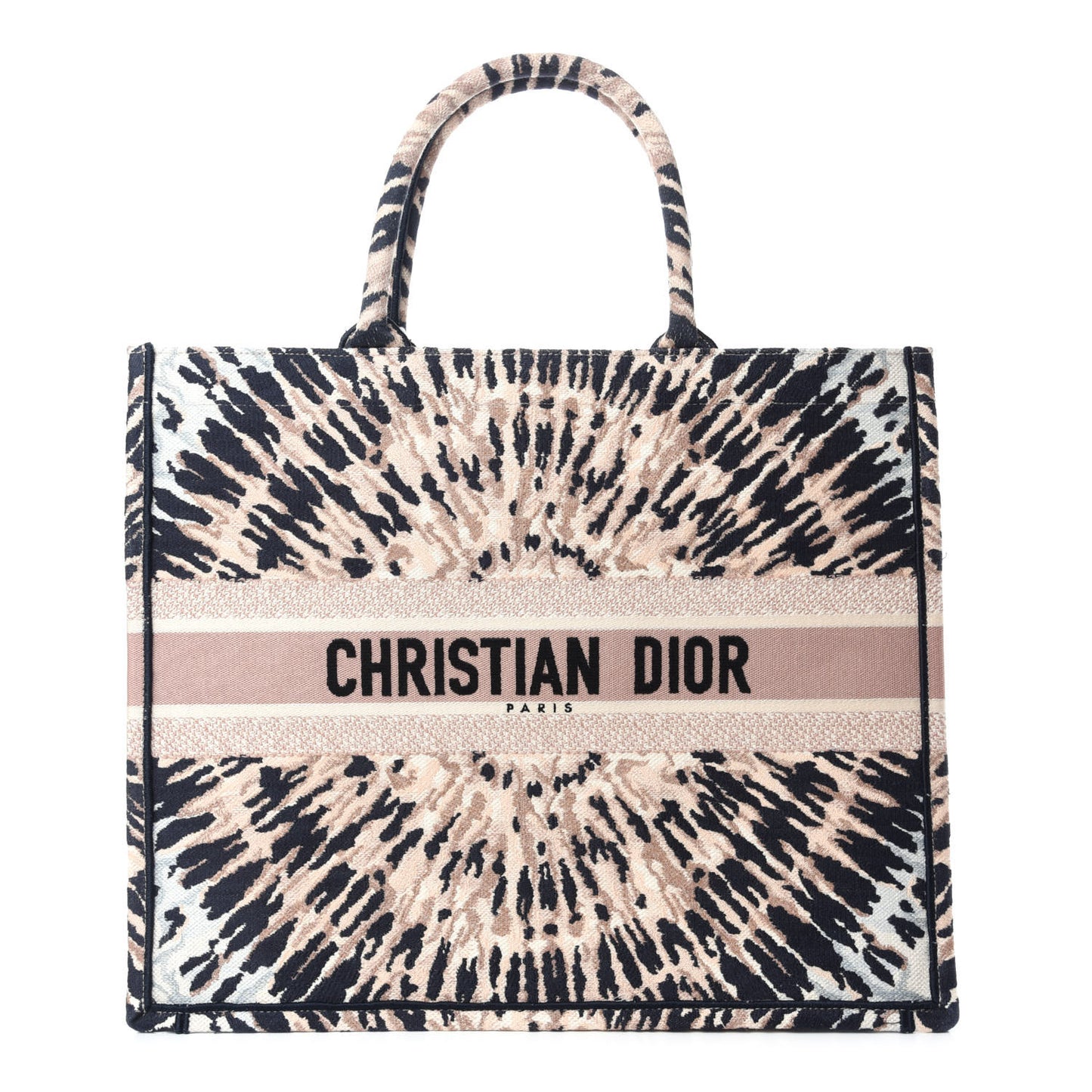 Canvas Embroidered Tie Dye Large Book Tote Multicolor