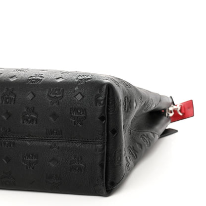 MCM Calfskin Ottomar Monogram Large Klara Hobo Black Red 9 of 12