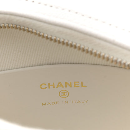 Chanel Caviar Quilted Barrel Clutch With Chain White 5 of 10
