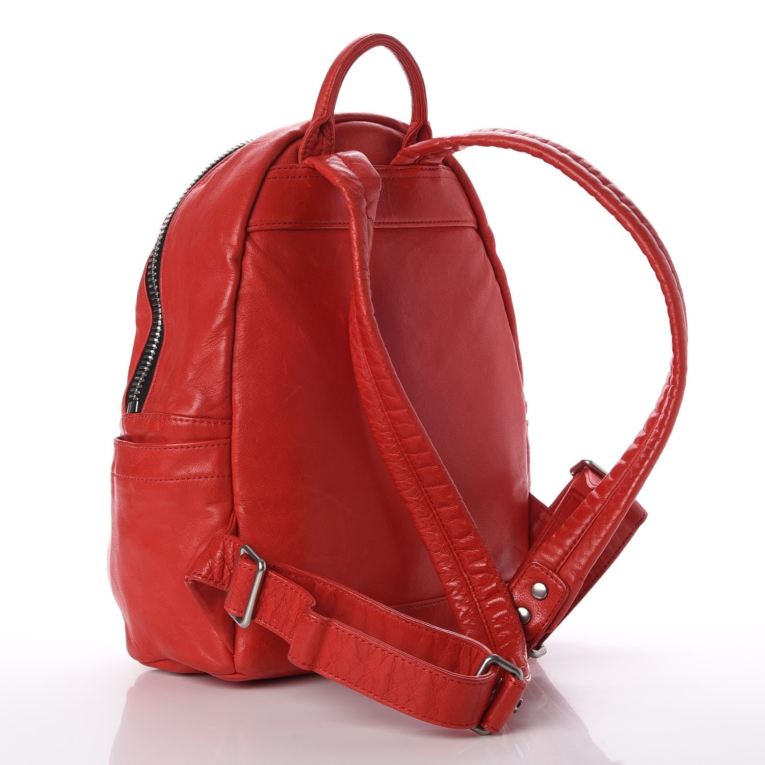 MCM Lambskin Tumbler Backpack Red 3 of 16