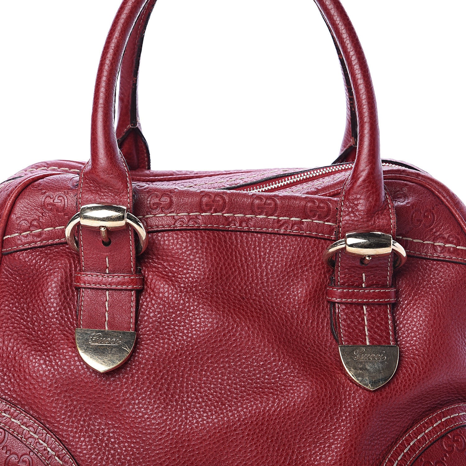 Gucci Guccissima Signoria Large Dome Bag Red 6 of 8