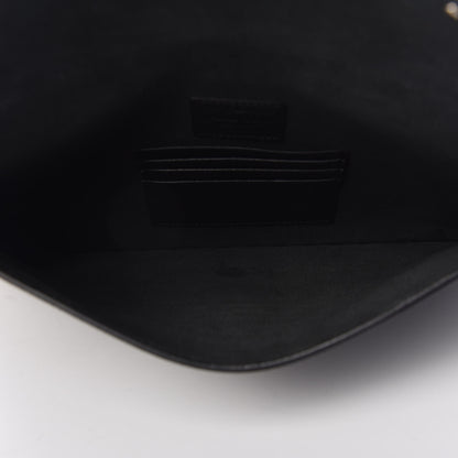 Valentino Garavani Pebbled Calfskin Large Rockstud Envelope Clutch Black 5 of 11