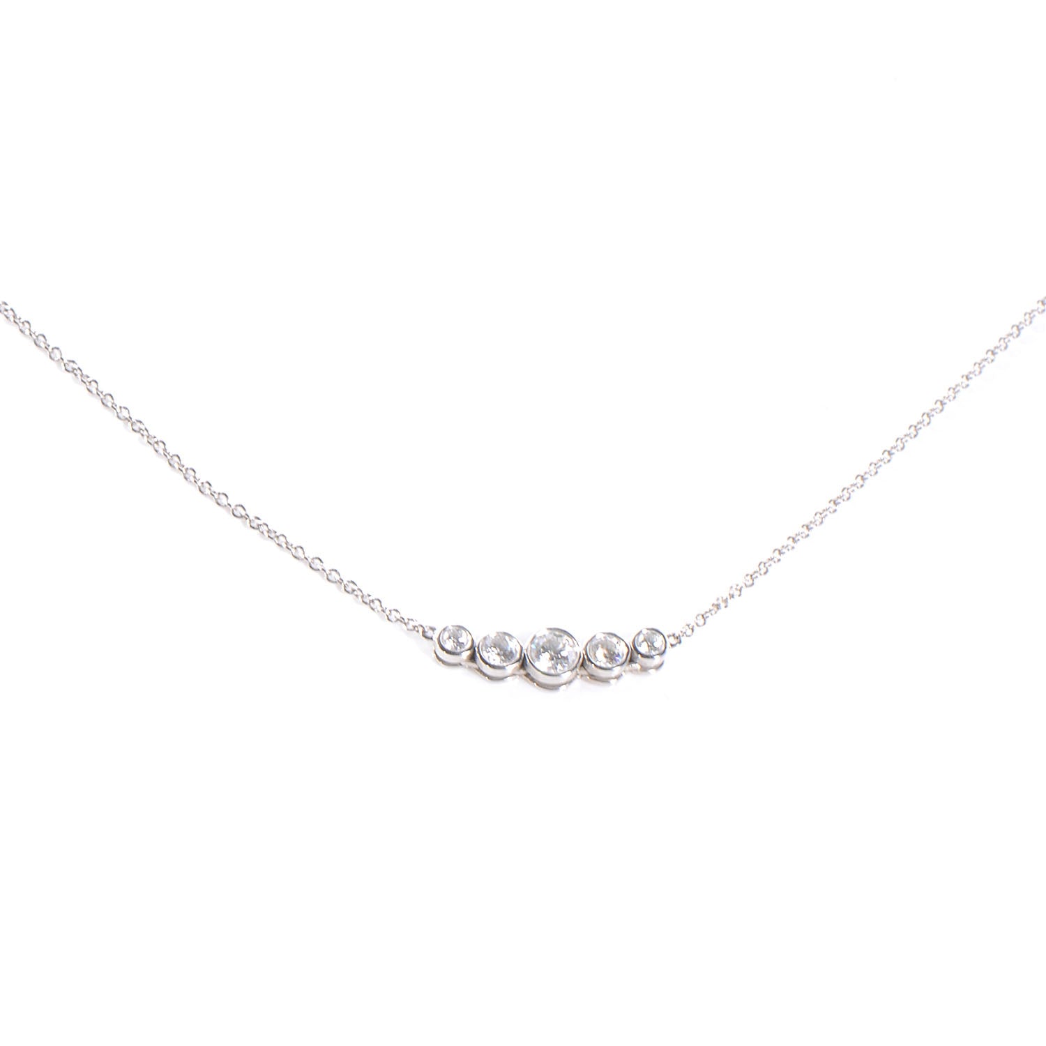 Tiffany Platinum Diamond Jazz Graduated Pendant Necklace 1 of 4