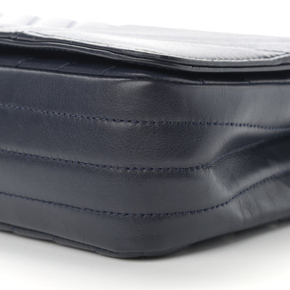 Chanel Calfskin Chevron Quilted Small Statement Flap Navy 10 of 15