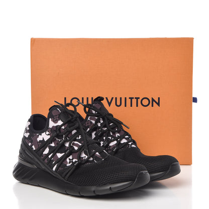 Louis Vuitton Neoprene Mesh Rubber Monogram Camo Fastlane Low Sneakers 8 Black 12 of 12