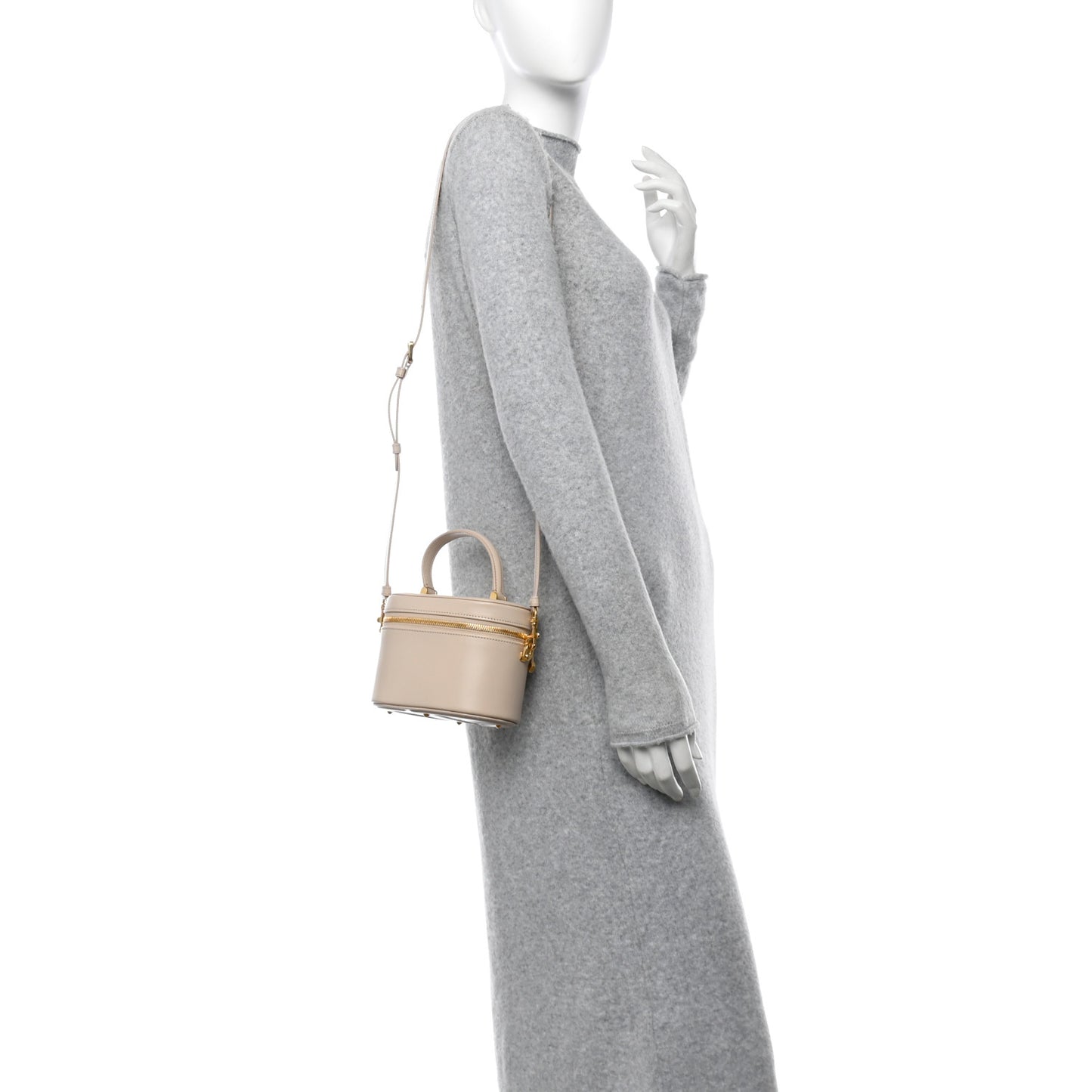 Calfskin CD Signature Vanity Caramel Beige