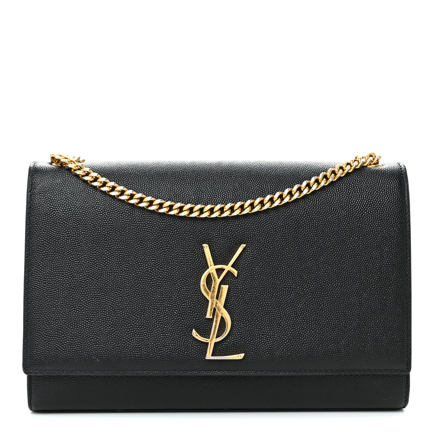 Saint Laurent Grain De Poudre Medium Classic Monogram Kate Satchel Black 1 of 9
