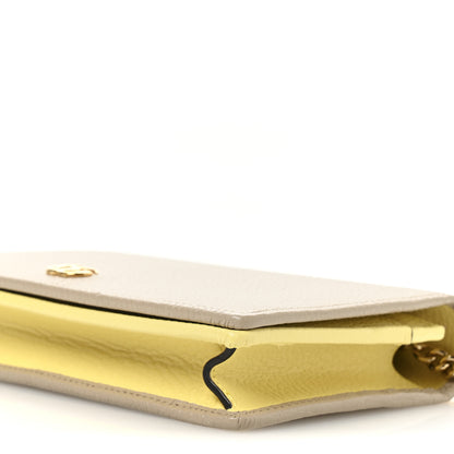 Gucci Dollar Calfskin Mini GG Marmont Chain Wallet Taupe Light Yellow 10 of 11