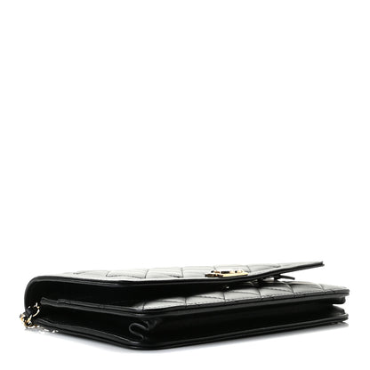 Chanel Lambskin Quilted Boy Wallet On Chain WOC Black 4 of 10