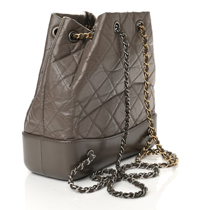 Chanel Aged Calfskin Quilted Small Gabrielle Backpack Grey 3 of 10