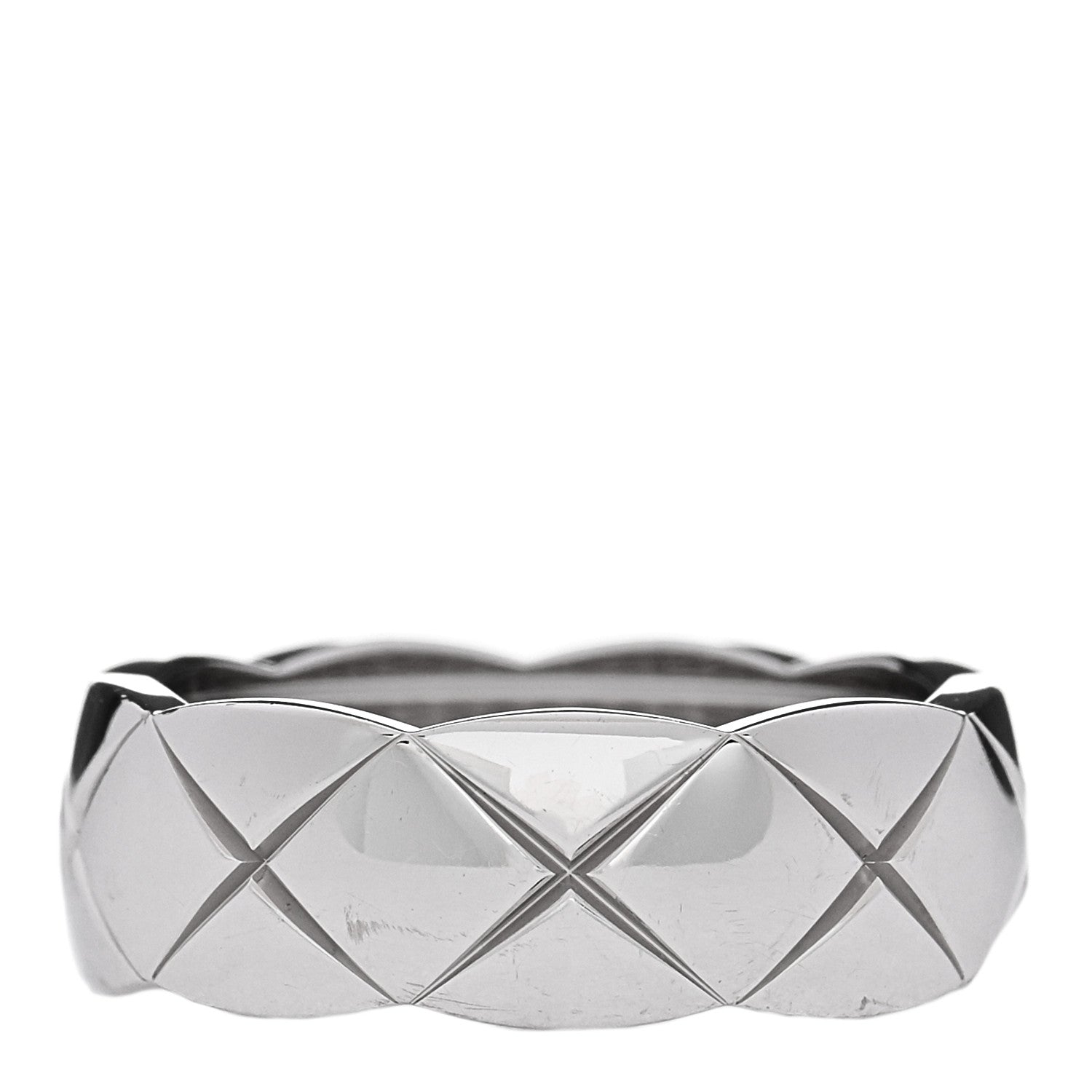 Chanel 18K White Gold Small Coco Crush Ring 53 6.5 1 of 5