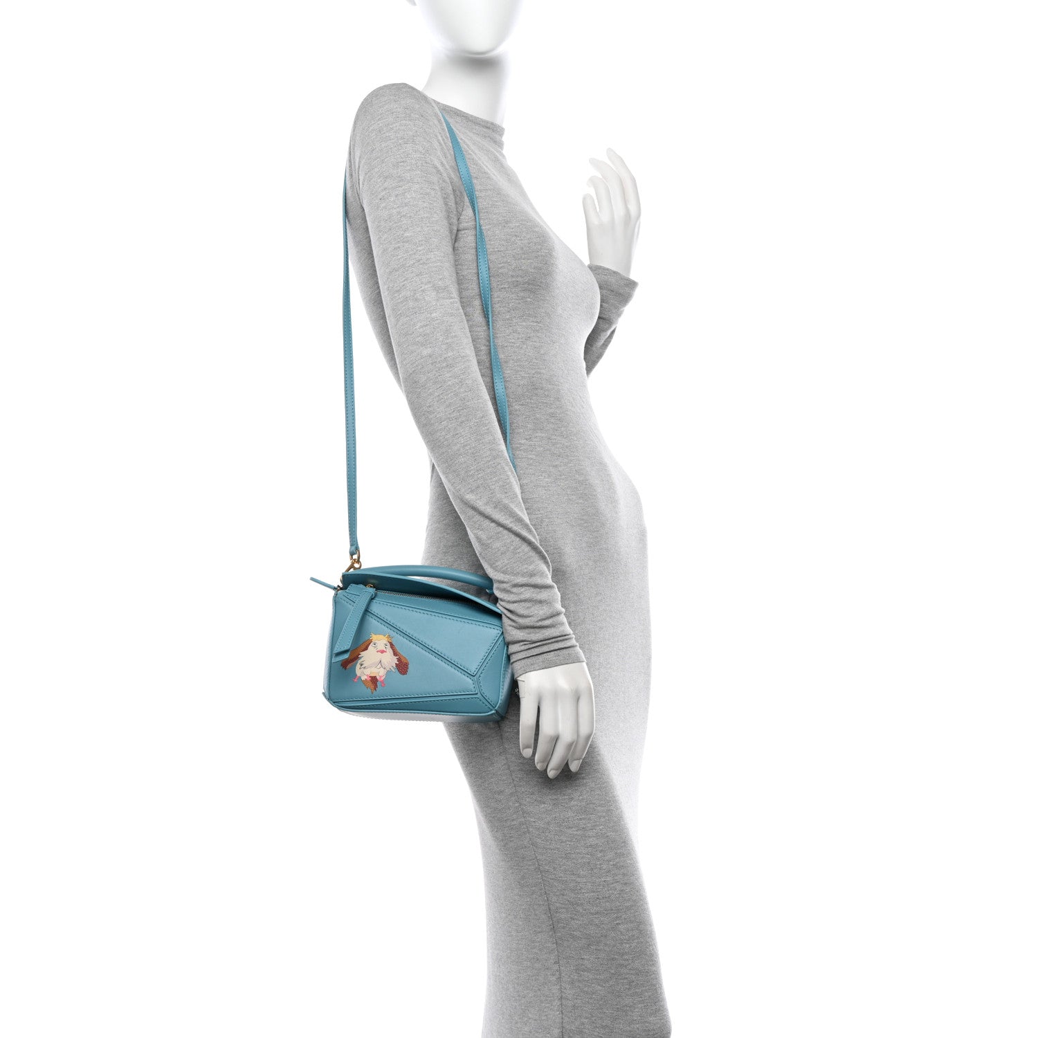 Loewe X HOWLS MOVING CASTLE Satin Calfskin Mini Heen Puzzle Bag Light Blue 3 of 11