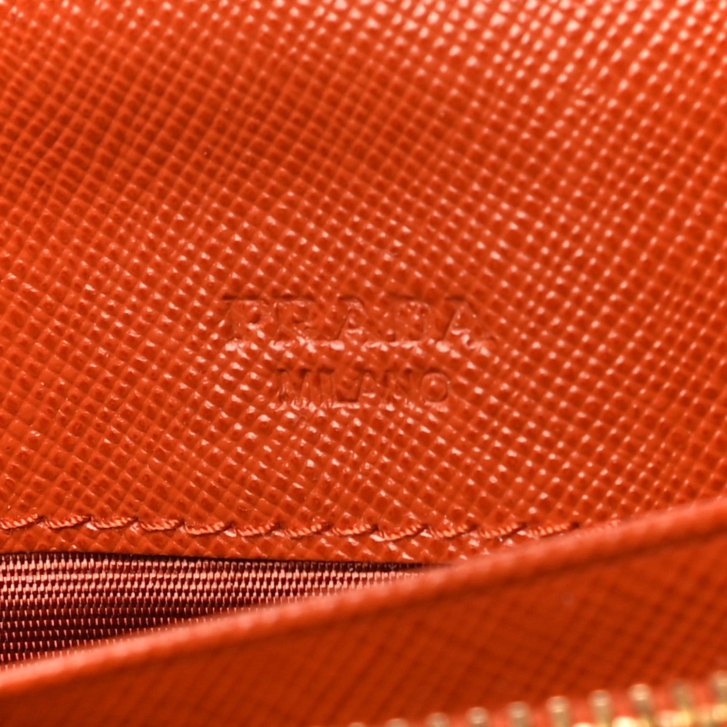 Prada Saffiano Metal Continental Flap Wallet Papaya 6 of 14
