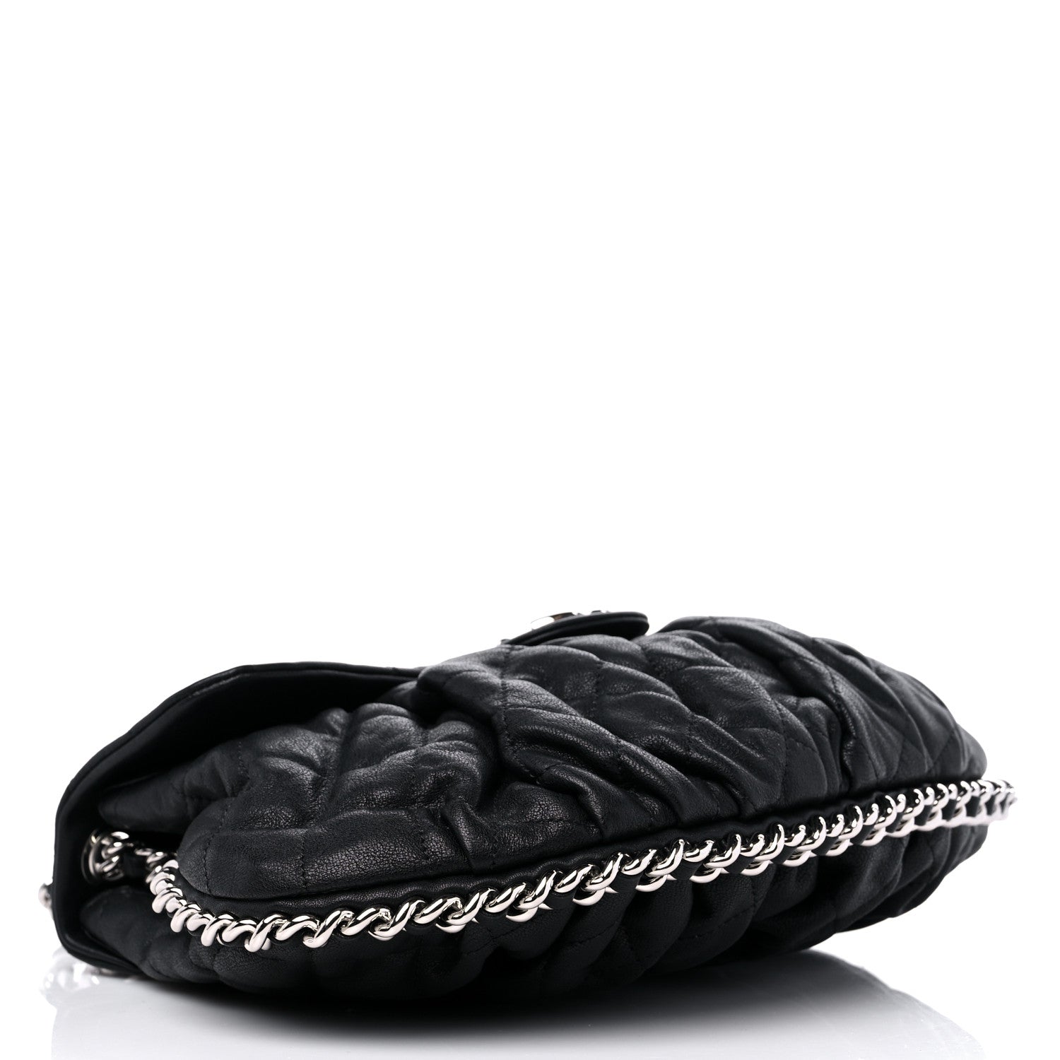 Chanel Washed Lambskin Quilted Medium Chain Around Messenger Black 4 of 10