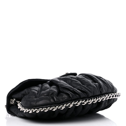 Chanel Washed Lambskin Quilted Medium Chain Around Messenger Black 4 of 10