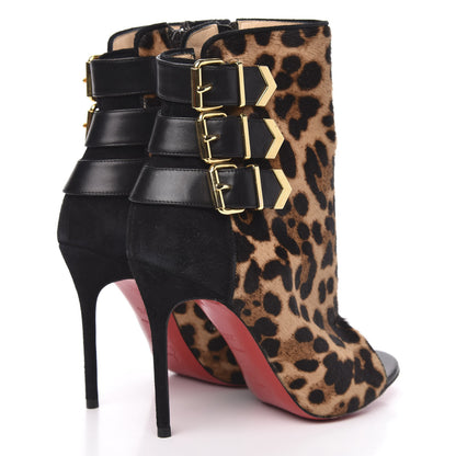 Christian Louboutin Pony Hair Leopard Veau Velours Triboclou 100 Ankle Boots 35.5 Black 4 of 8