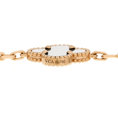 Van Cleef & Arpels 18K Yellow Gold Black Onyx 5 Motifs Vintage Alhambra Bracelet 4 of 5
