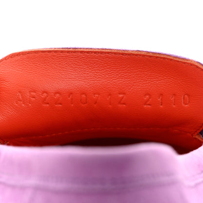 Hermes Suede Goatskin Womens Royal Loafers 38 Violet Parme 6 of 8