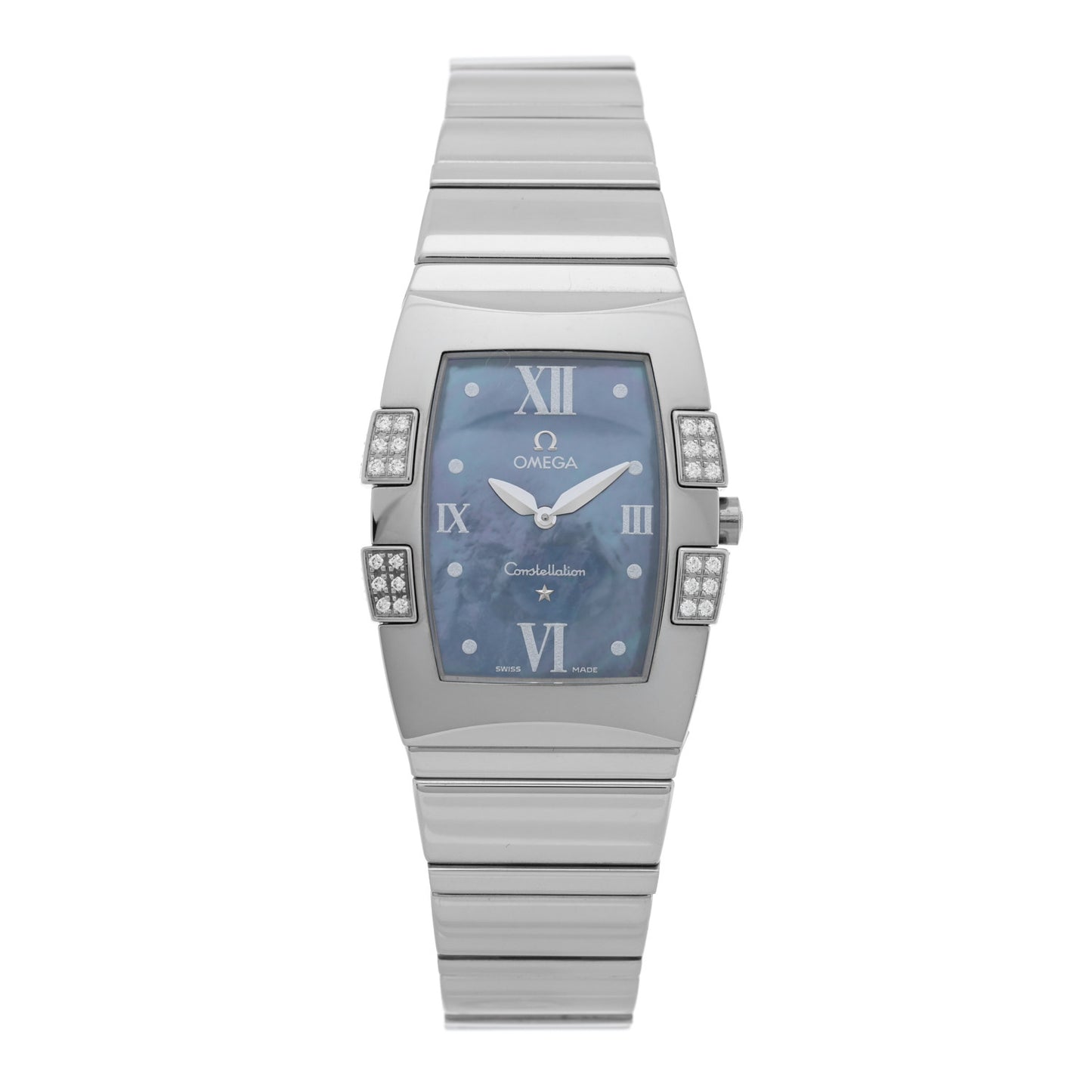 Stainless Steel Diamond Blue Mother of Pearl 25mm Constellation Quadrella Quartz Watch 1586.72.00