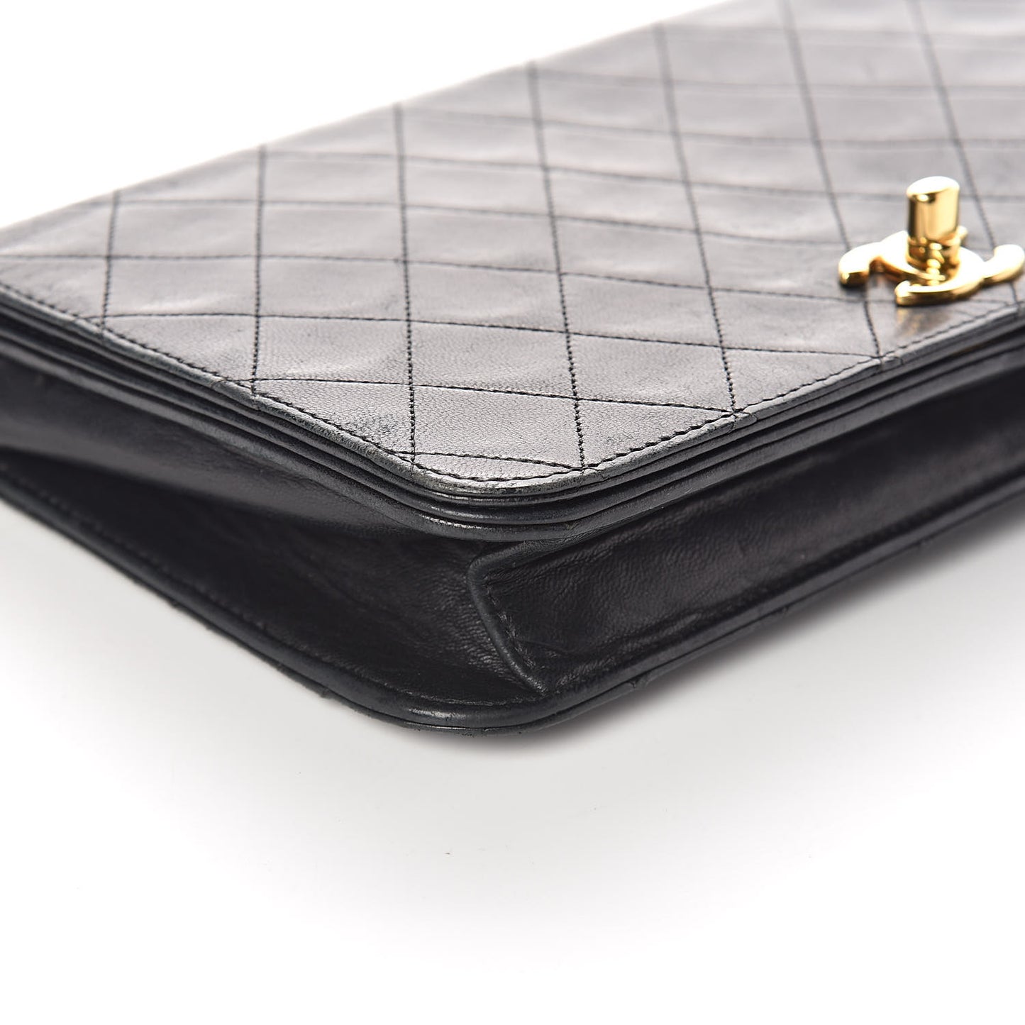 Lambskin Quilted Small Single Flap Black