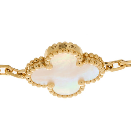 Van Cleef & Arpels 18K Yellow Gold Mother of Pearl 5 Motifs Vintage Alhambra Bracelet 3 of 5