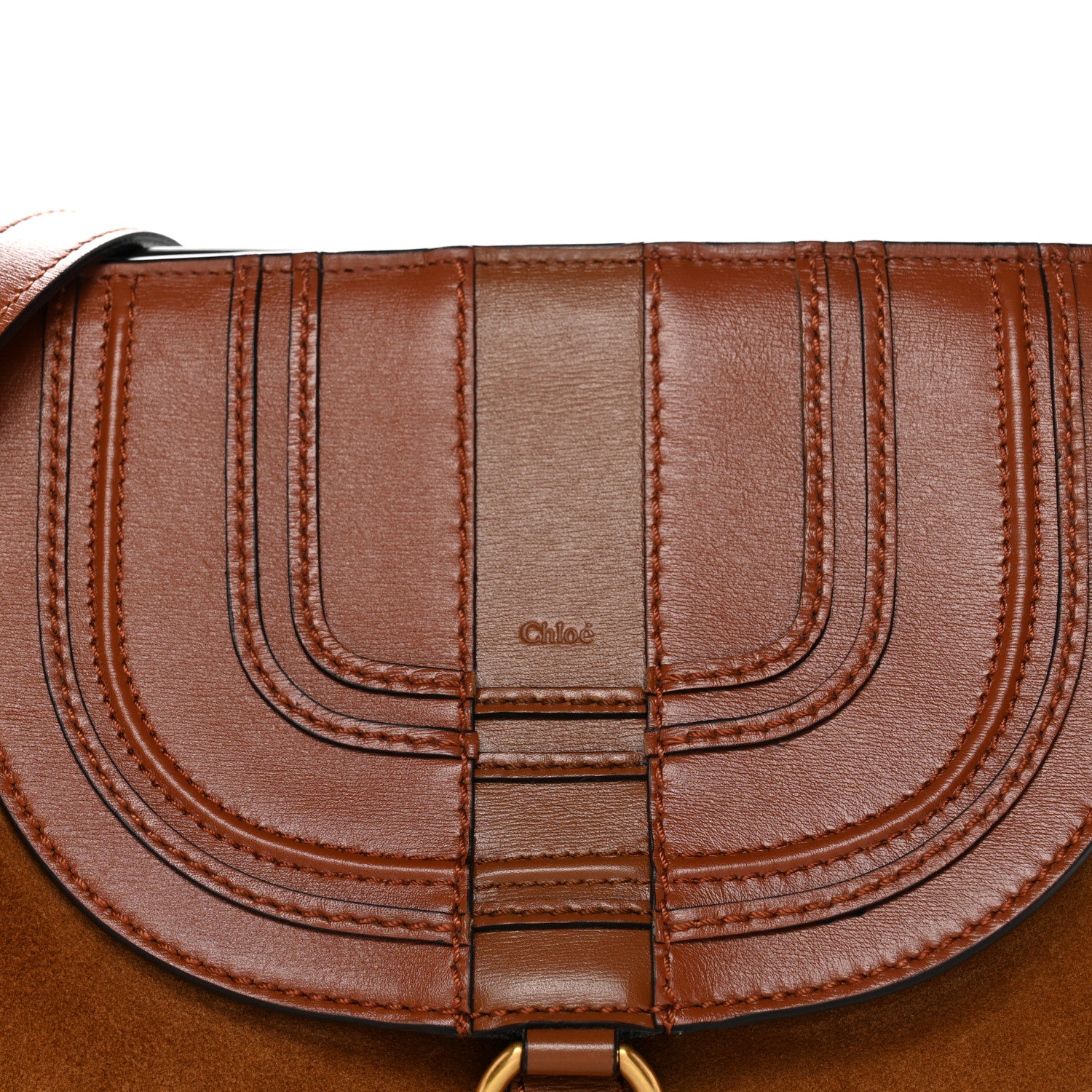 Chloe Shiny Grained Calfskin Small Marcie Clutch Tan 8 of 10