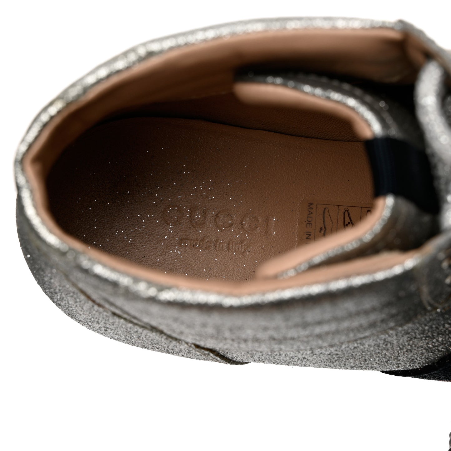 Glitter Web New Bright High Top Sneakers 36.5 Silver