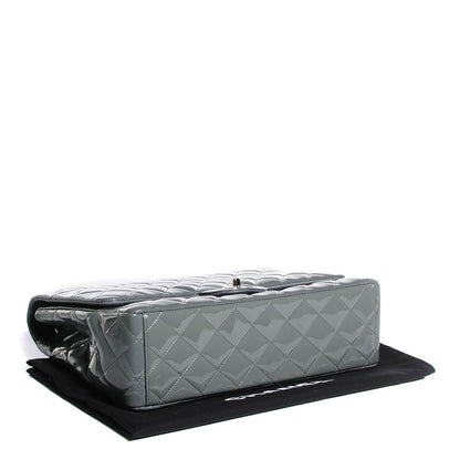 Chanel Patent Quilted Maxi Single Flap Grey 4 of 9