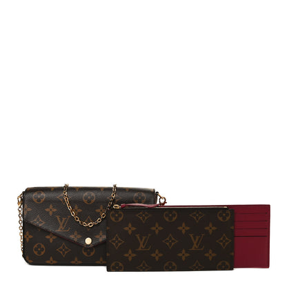 Louis Vuitton Monogram Pochette Felicie Chain Wallet Fuchsia 1 of 11