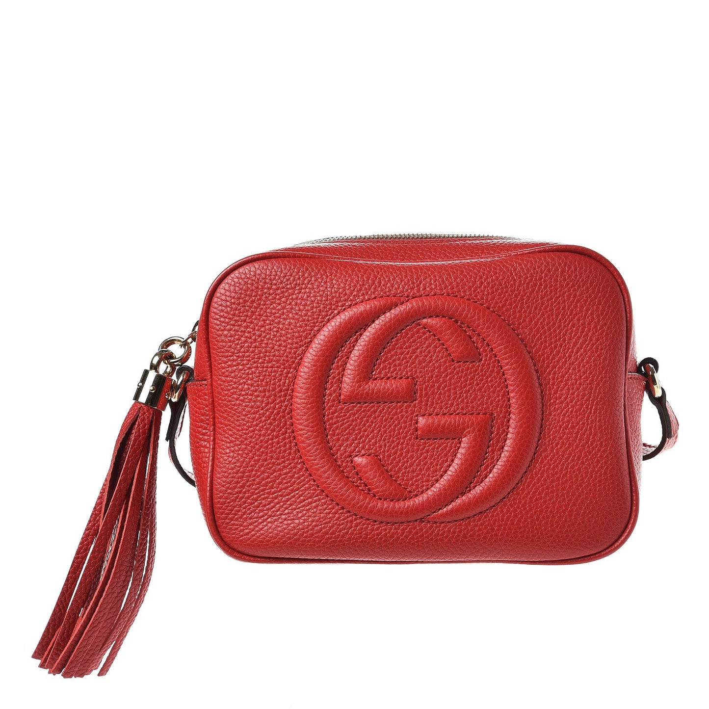Pebbled Calfskin Small Soho Disco Bag Tabasco Red