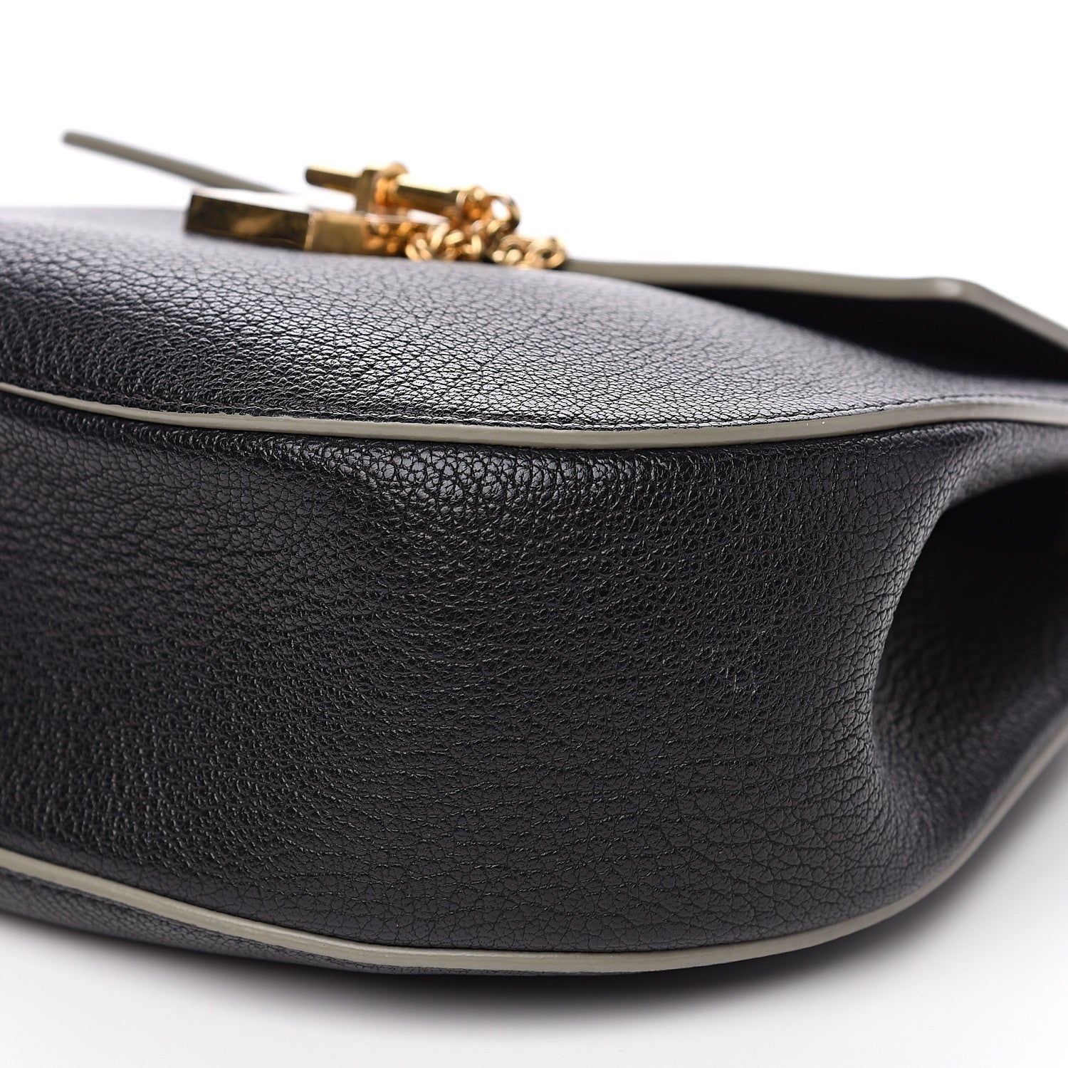 Chloe Grained Calfskin Lambskin Drew Shoulder Bag Black 7 of 12
