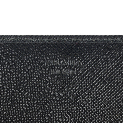 Prada Saffiano Metal Oro Chain Wallet Nero Black 5 of 8