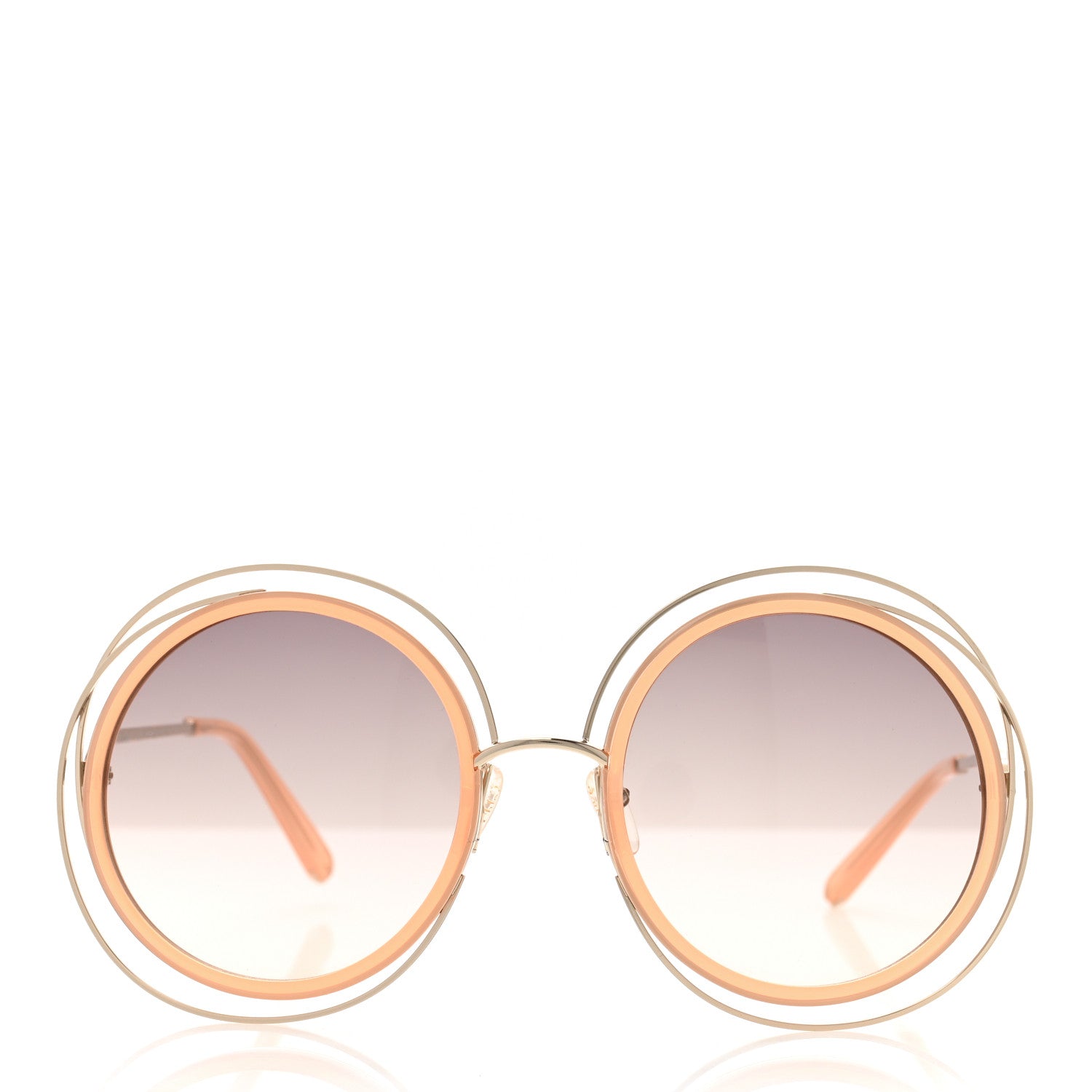Chloe Oversized Round Carlina Sunglasses CE120S Peach Pink 2 of 7