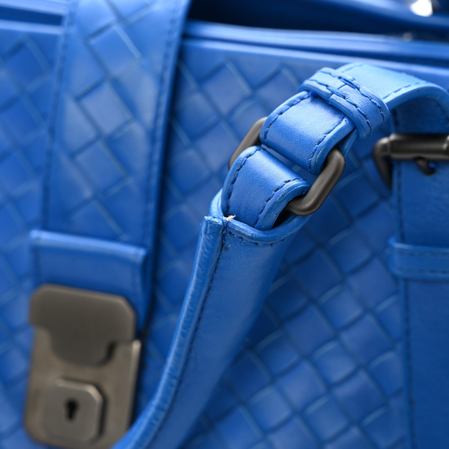 Bottega Veneta Light Calf Intrecciato Medium Roma Signal Blue 11 of 11
