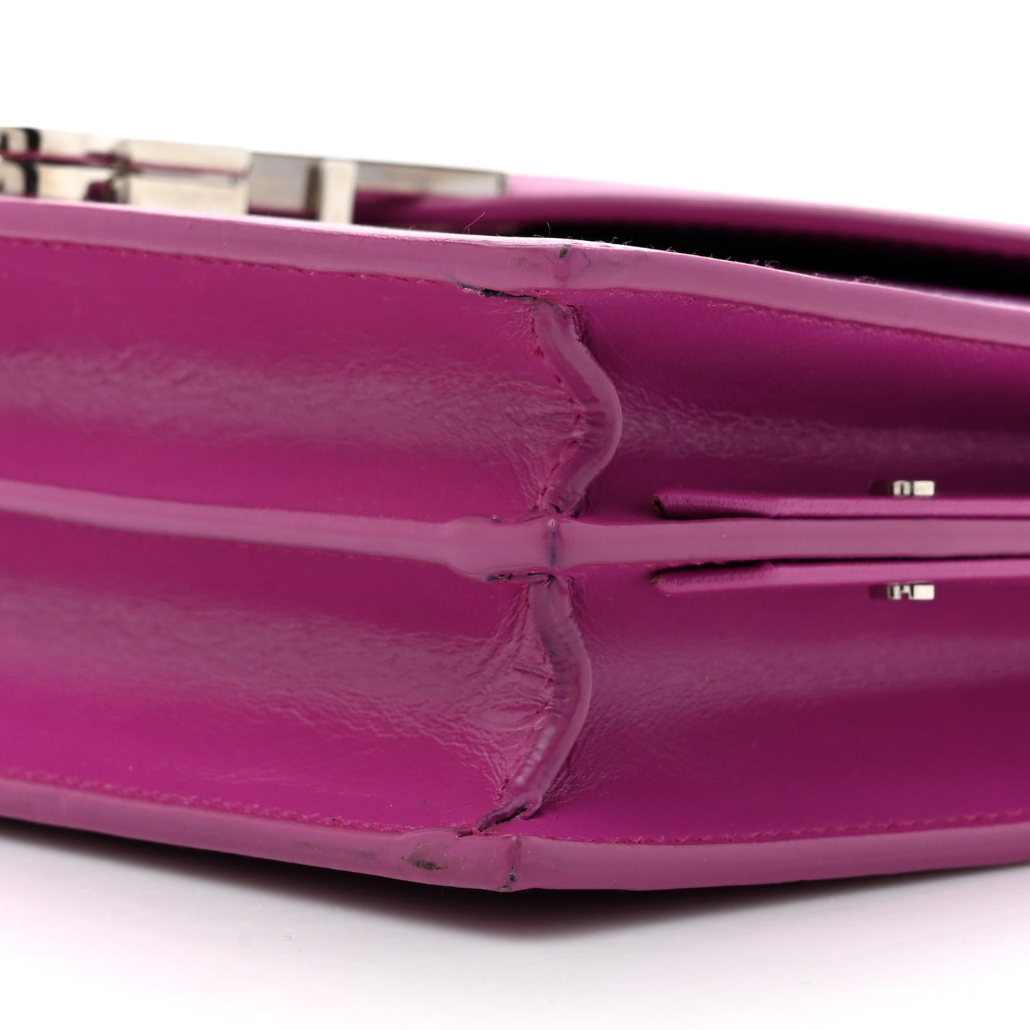 Smooth Calfskin Monogram Cassandra Clasp Bag Electric Fuchsia