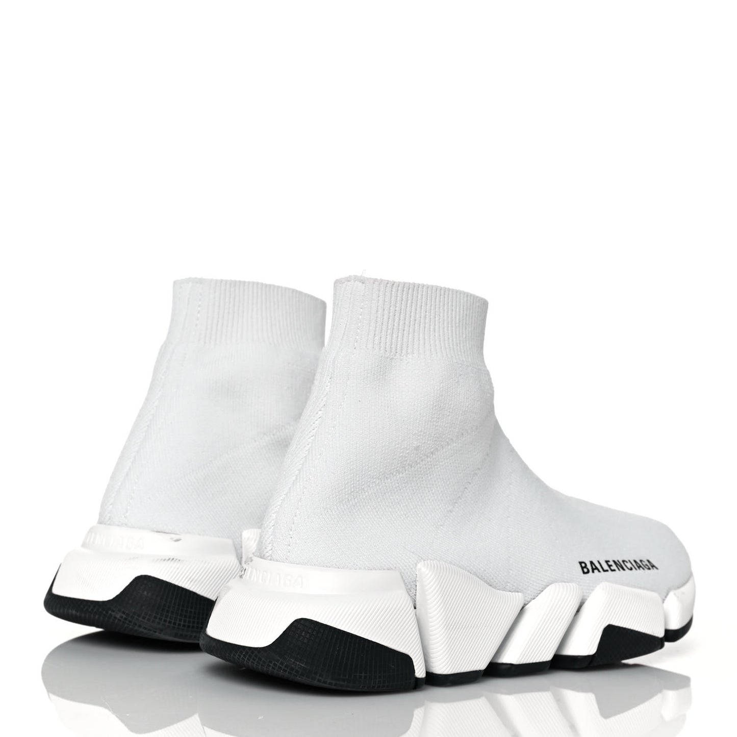 Technical 3D Recycled Knit Bi-Color Sole Womens Speed 2.0 Sneakers 35 White Black
