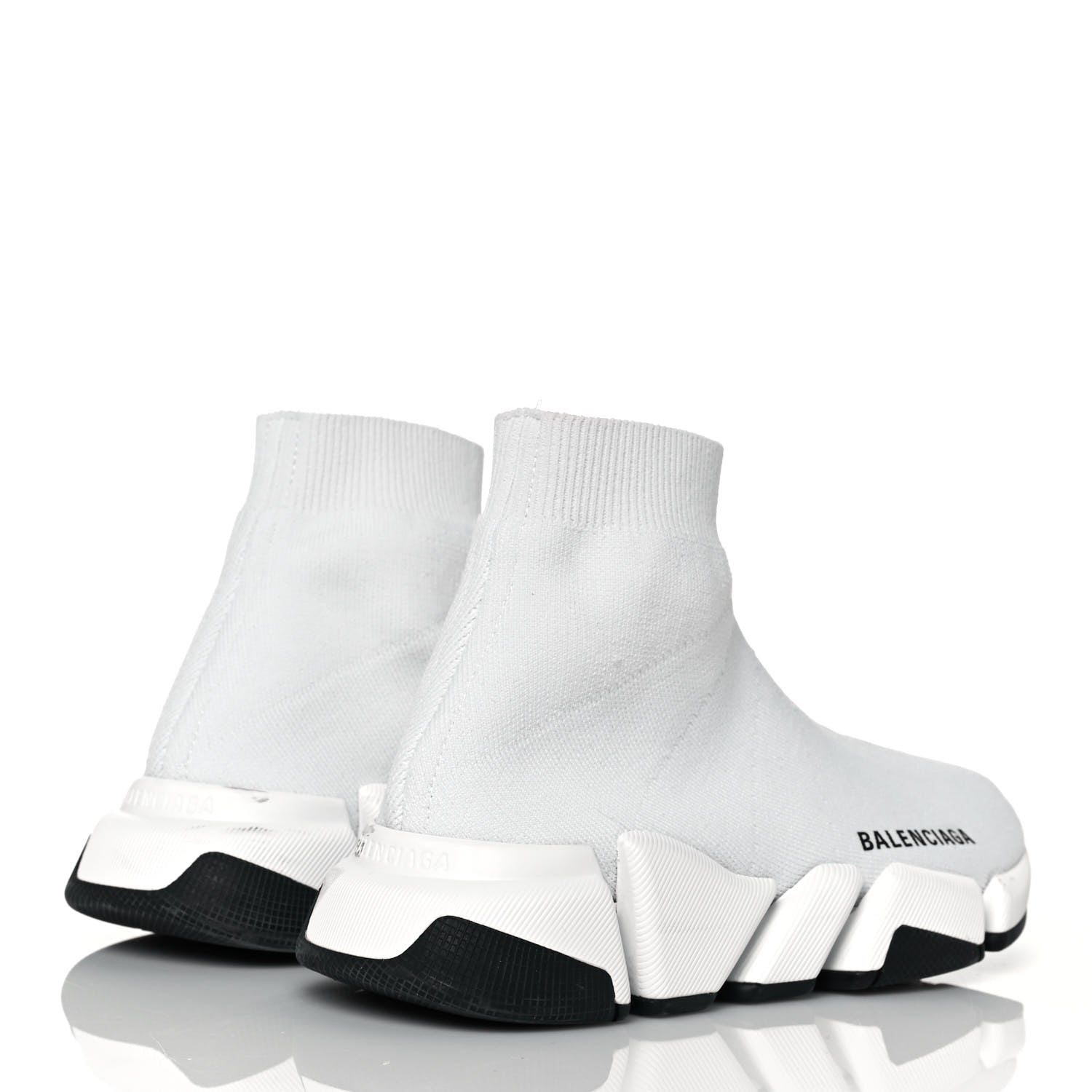 Balenciaga Technical 3D Recycled Knit Bi-Color Sole Womens Speed 2.0 Sneakers 35 White Black 4 of 10