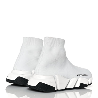 Balenciaga Technical 3D Recycled Knit Bi-Color Sole Womens Speed 2.0 Sneakers 35 White Black 4 of 10