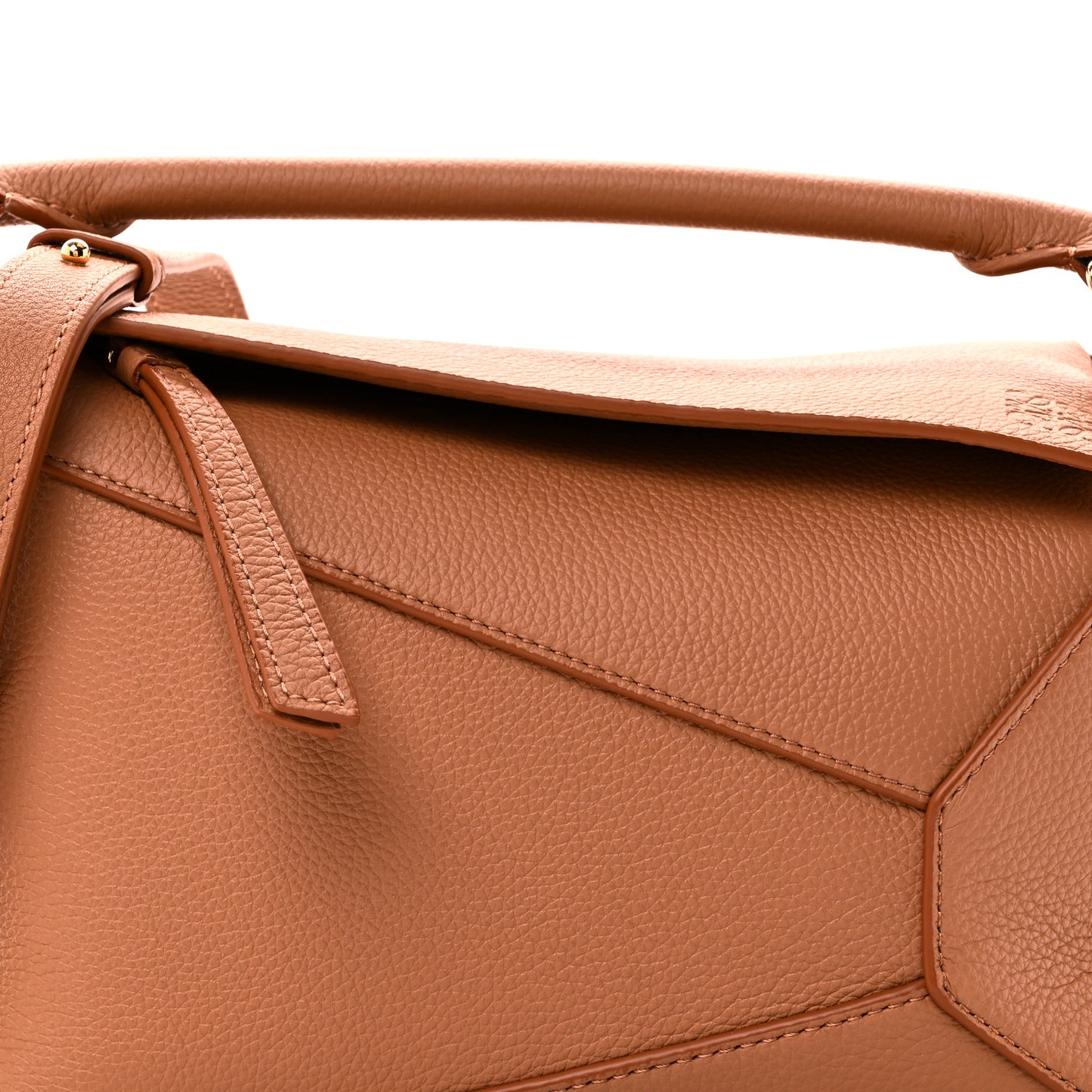 Grained Calfskin Small Puzzle Bag Toffee