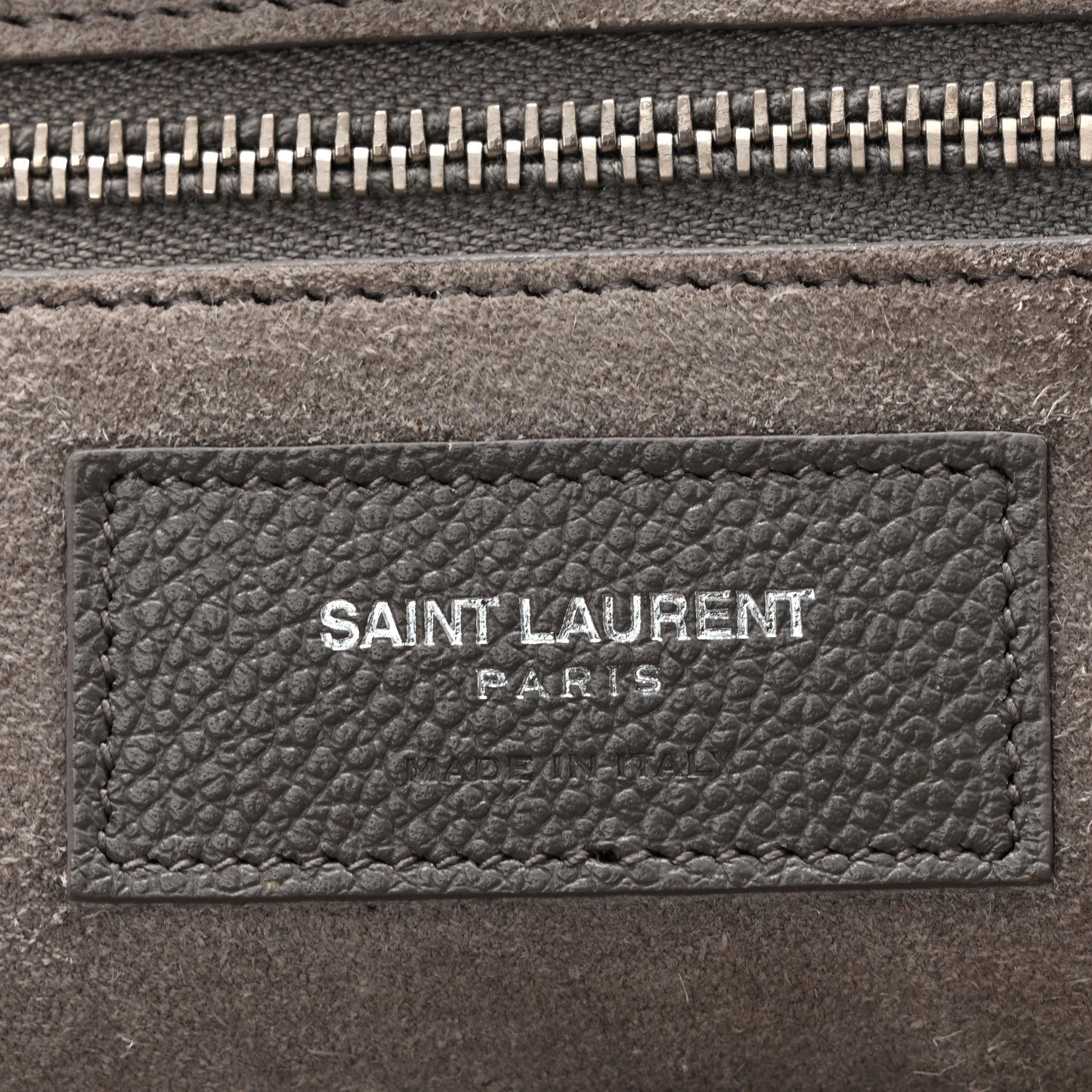 Saint Laurent Grained Calfskin Medium Cabas Rive Gauche Fog 6 of 12