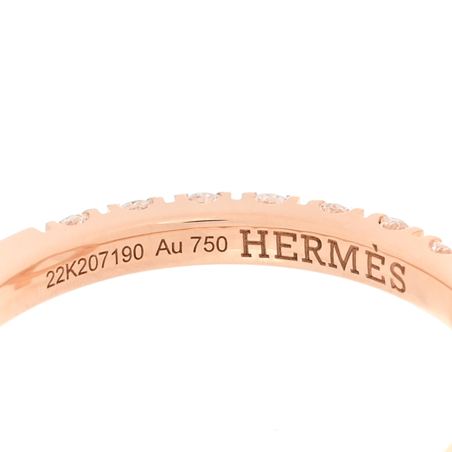 Hermes 18K Rose Gold Diamond Finesse Ring 52 6 4 of 6