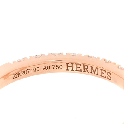 Hermes 18K Rose Gold Diamond Finesse Ring 52 6 4 of 6