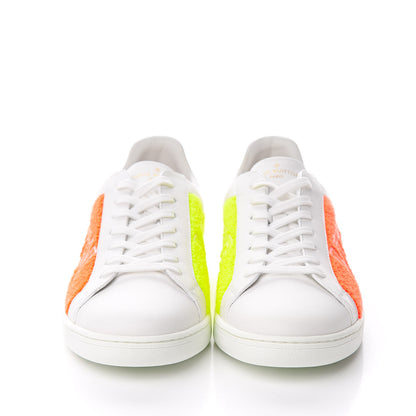 Louis Vuitton Calfskin Luxembourg Sneakers 7 White Orange Yellow 2 of 9