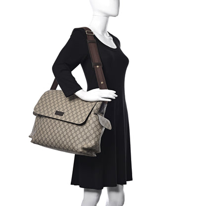 Gucci GG Plus Monogram Messenger Diaper Bag Dark Brown 2 of 13